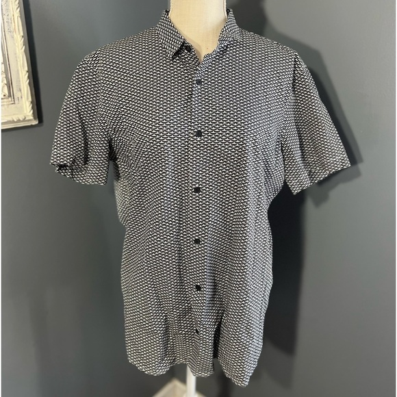 Armani Exchange Fitted Casual Button Up Shirt Micro Pattern Winter 2015 Men's L - Picture 9 of 9